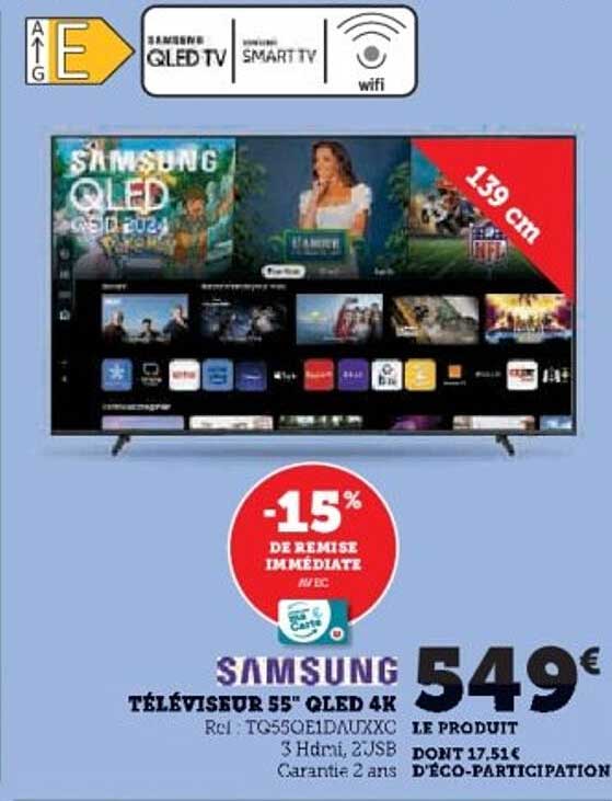Téléviseur 55" QLED 4K Samsung