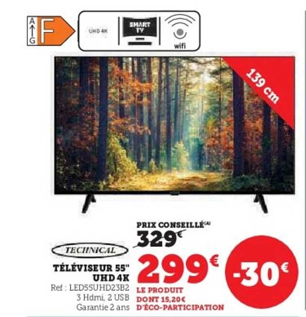 Téléviseur 55" UHD 4K