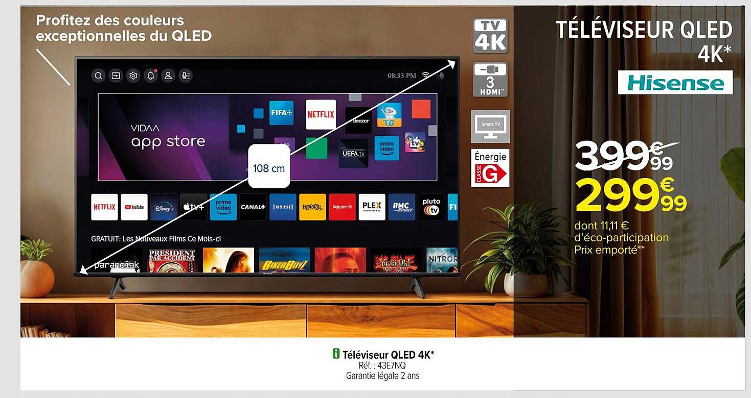 TÉLÉVISEUR QLED 4K*