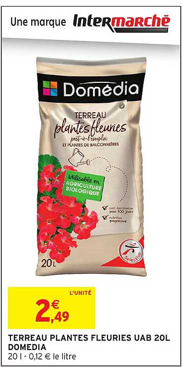 TERREAU PLANTES FLEURIES UAB 20L DOMEDIA