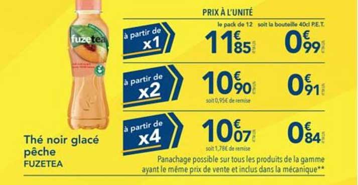 Thé noir glacé pêche FUZE tea