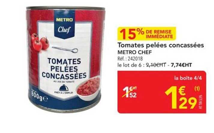 Tomates pelées concassées METRO CHEF