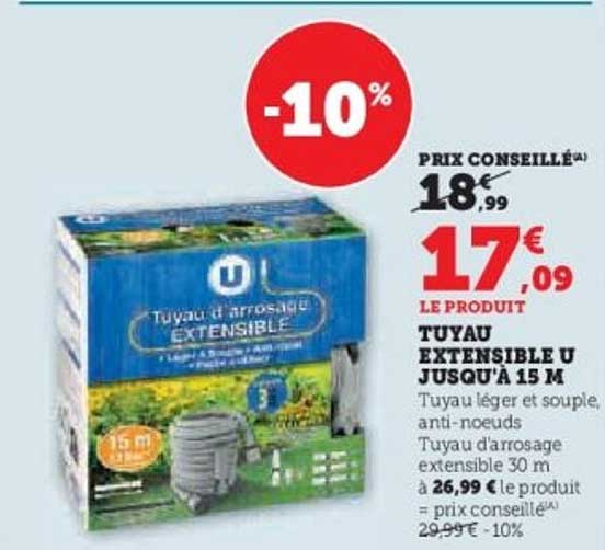 TUYAU EXTENSIBLE U JUSQU'A 15 M