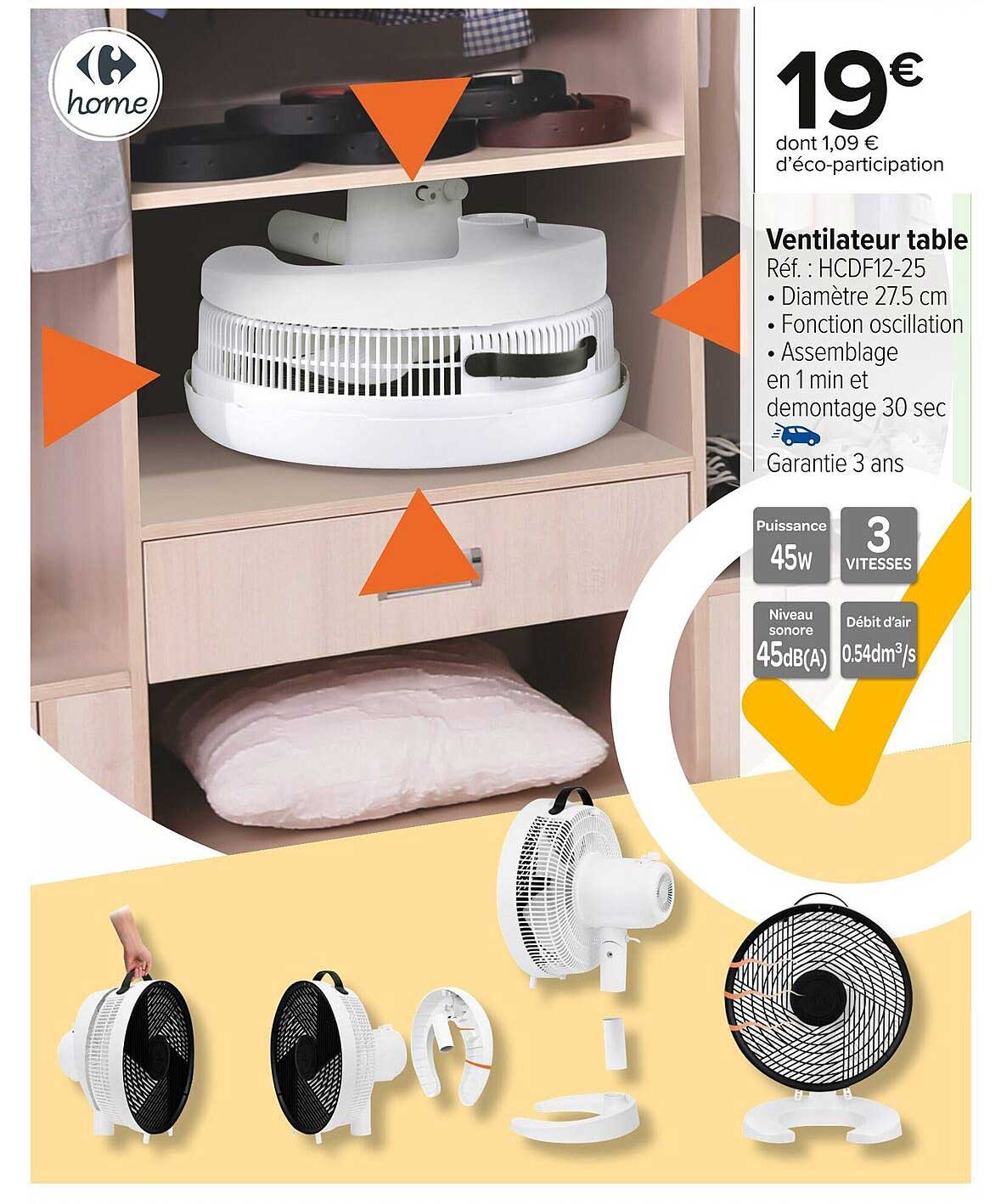 Ventilateur table - HCDF12-25