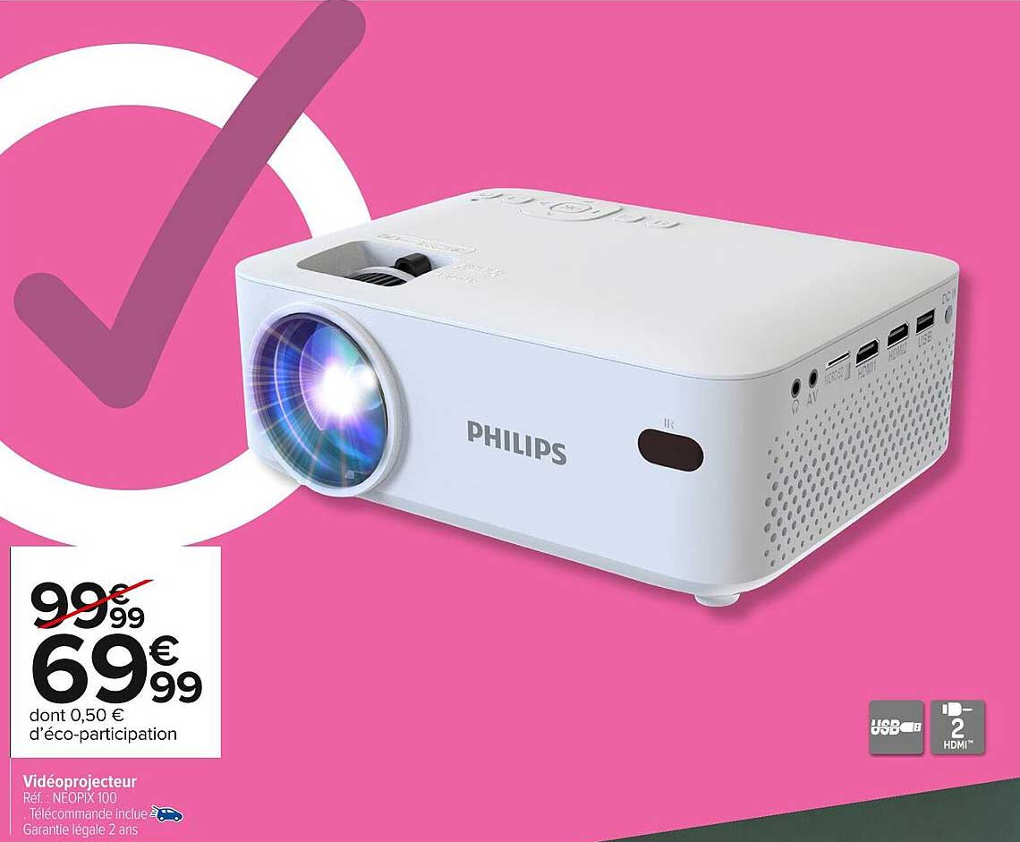 VIDÉOPROJECTEUR PHILIPS NEOPIX 100