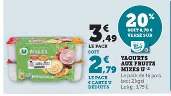 Yaourts aux fruits Mixés U