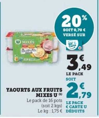 Yaourts aux fruits mixés U