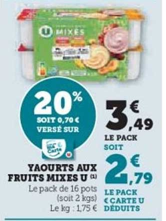 Yaourts aux Fruits Mixés U