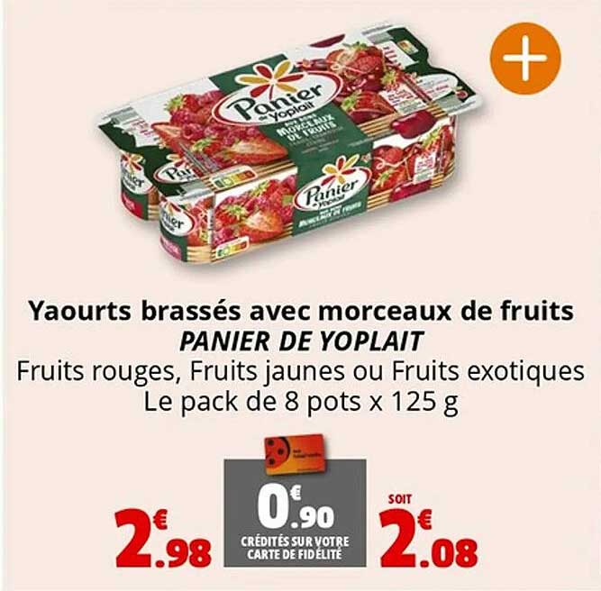 Yaourts brassés avec morceaux de fruits PANIER DE YOPLAIT