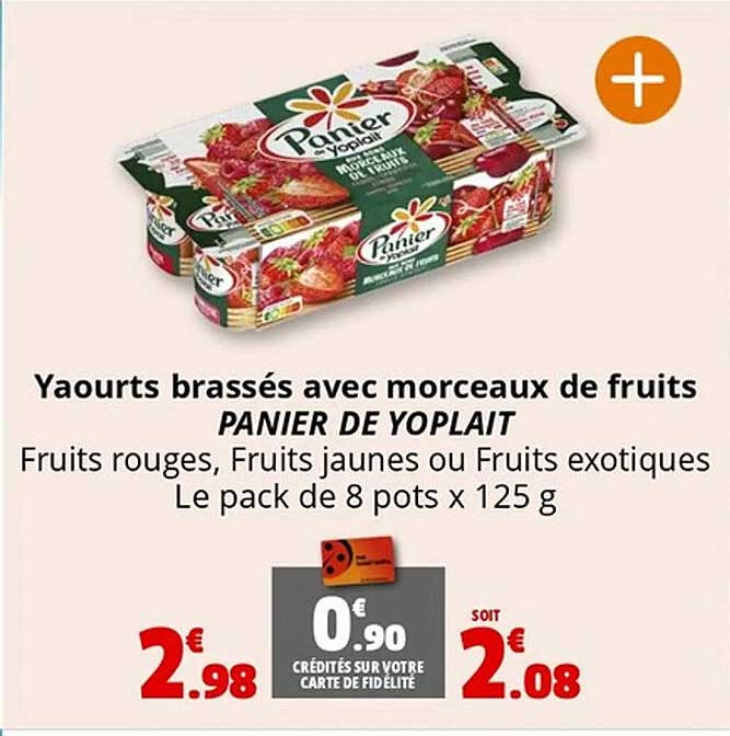 Yaourts brassés avec morceaux de fruits PANIER DE YOPLAIT