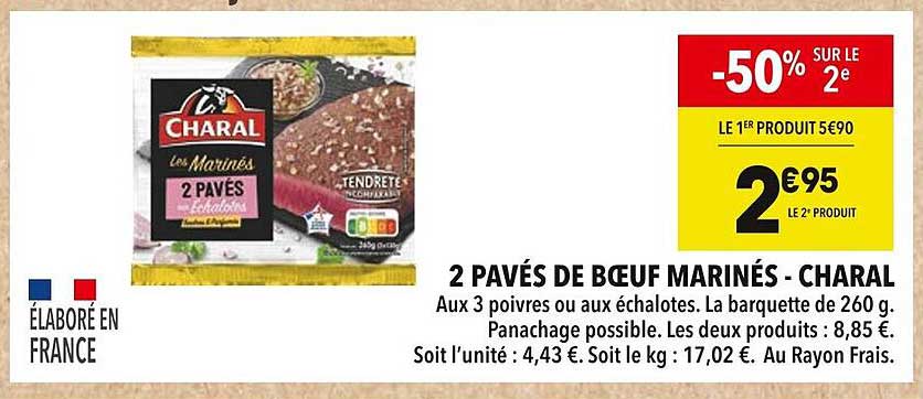 2 PAVÉS DE BŒUF MARINÉS - CHARAL