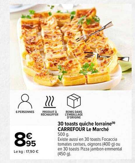 30 toasts quiche lorraine(b) CARREFOUR Le Marché