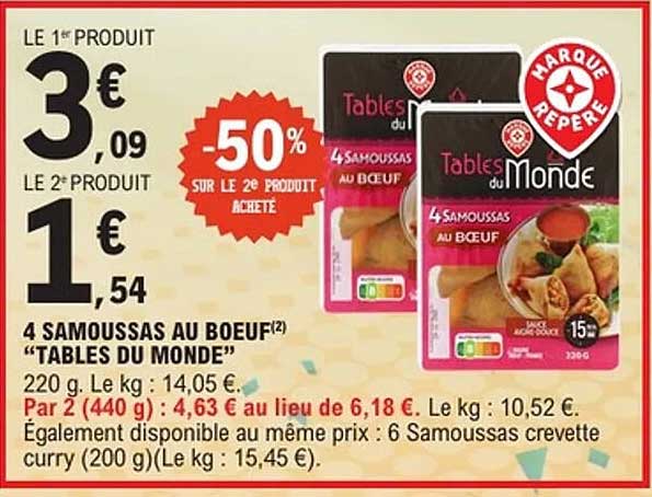 4 SAMOUSSAS AU BOEUF "TABLES DU MONDE"