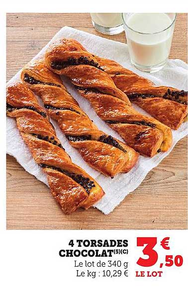 4 TORSADES CHOCOLAT