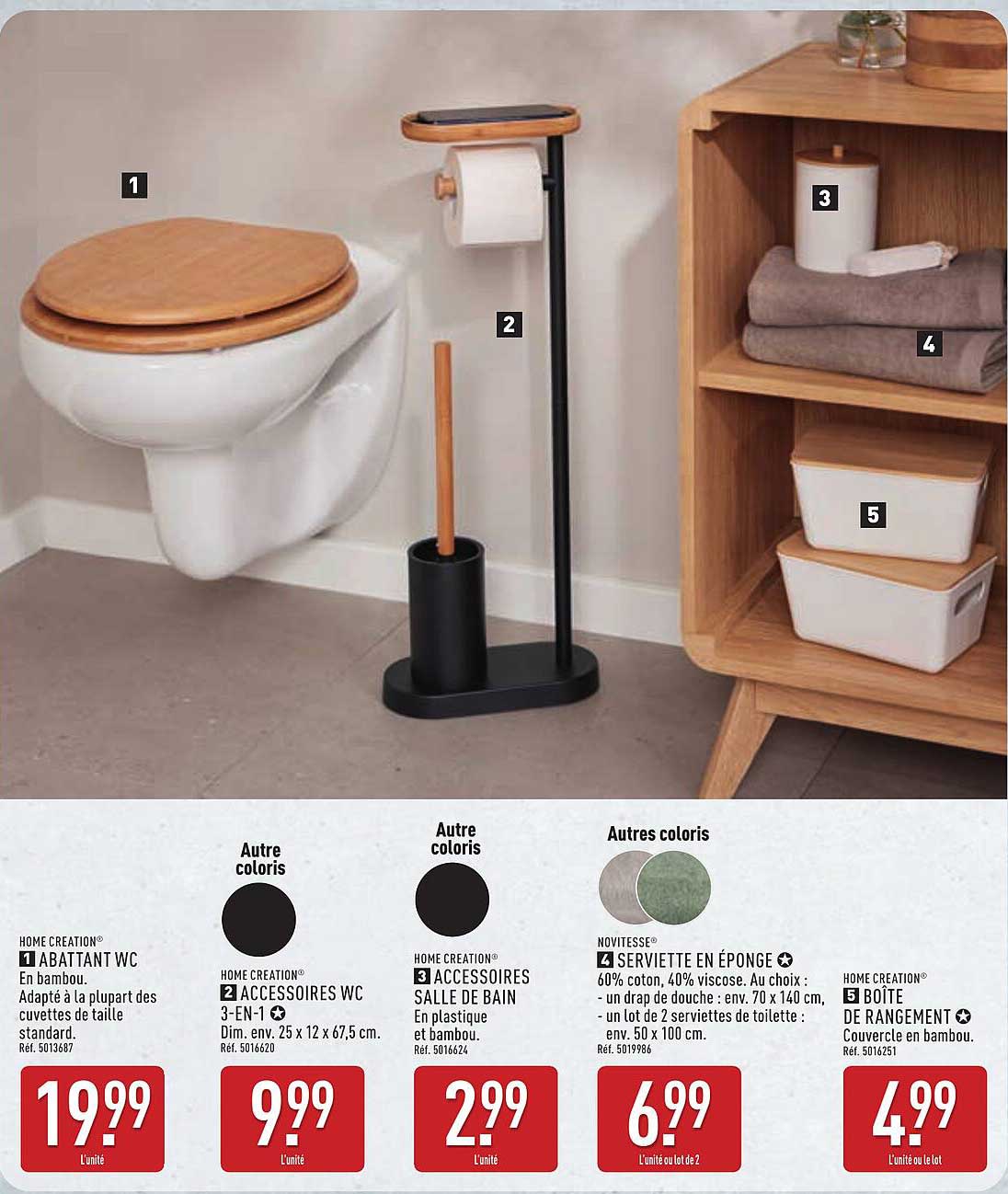 ABATTANT WC En bambou, Adapté à la plupart des cuvettes de taille standard.
