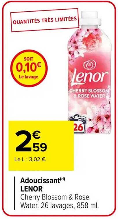 Adoucissant(d) LENOR Cherry Blossom & Rose Water