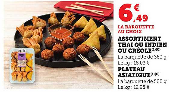 ASSORTIMENT THAI OU INDIEN OU CRÉOLE