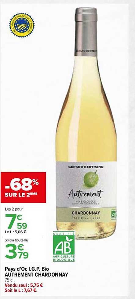 AUTREMENT CHARDONNAY - Pays d'Oc I.G.P. Bio