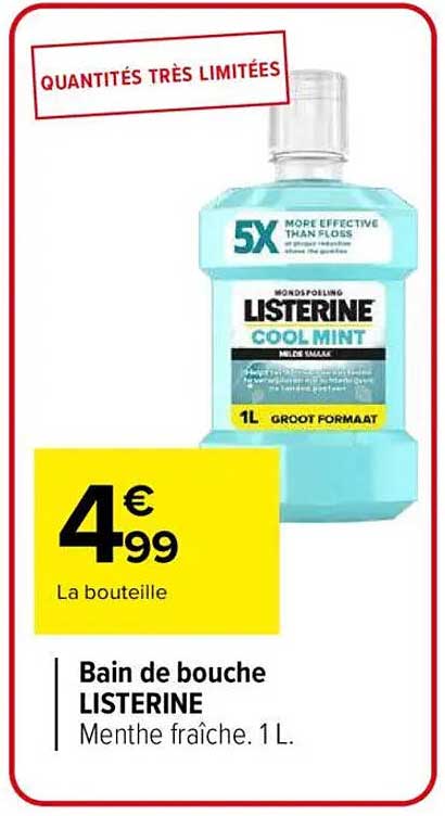 Bain de bouche LISTERINE Menthe fraîche. 1 L.