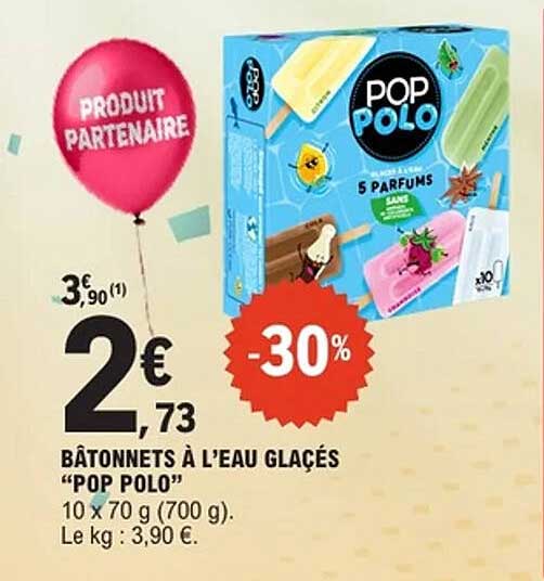 BÂTONNETS À L’EAU GLACÉS "POP POLO"