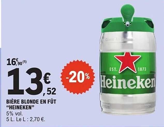BIÈRE BLONDE EN FÛT “HEINEKEN”