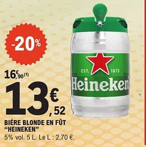 BIÈRE BLONDE EN FÛT “HEINEKEN”