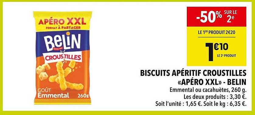 BISCUITS APÉRITIF CROUSTILLES «APÉRO XXL» - BELIN