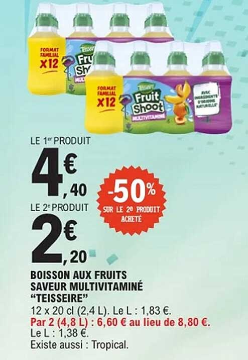 BOISSON AUX FRUITS SAVEUR MULTIVITAMINÉ “TEISSEIRE”