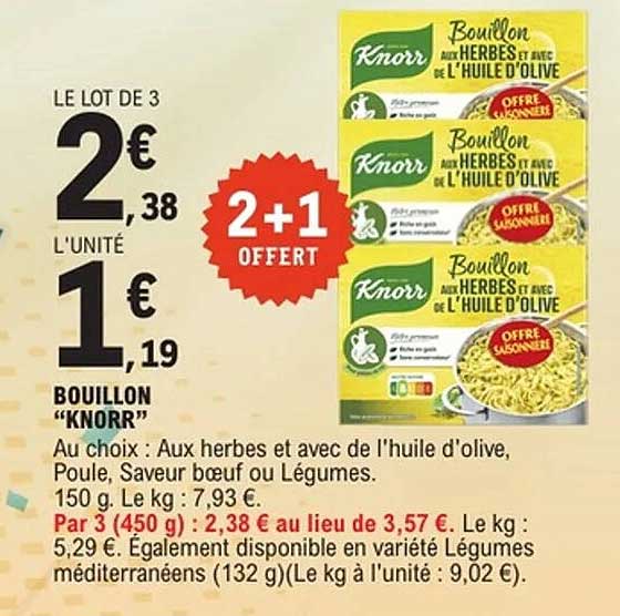 Bouillon "Knorr" - 2€ le lot de 3