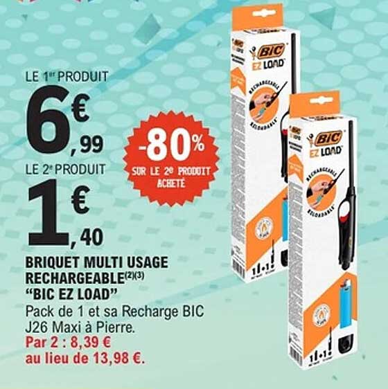 BRIQUET MULTI USAGE RECHARGEABLE "BIC EZ LOAD"