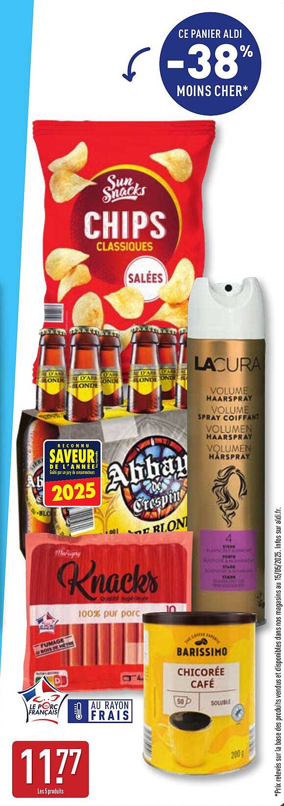 Ce panier ALDI -38% moins cher*