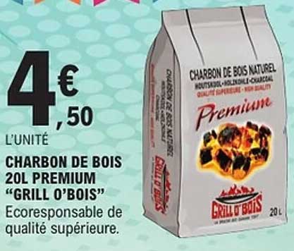 CHARBON DE BOIS 20L PREMIUM "GRILL O'BOIS"