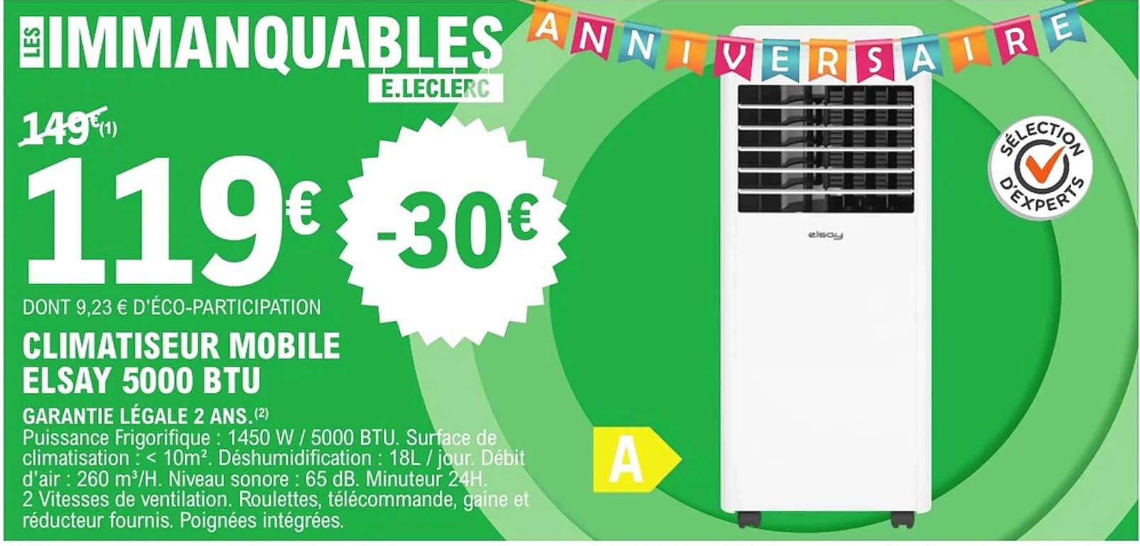 CLIMATISEUR MOBILE ELSAY 5000 BTU
