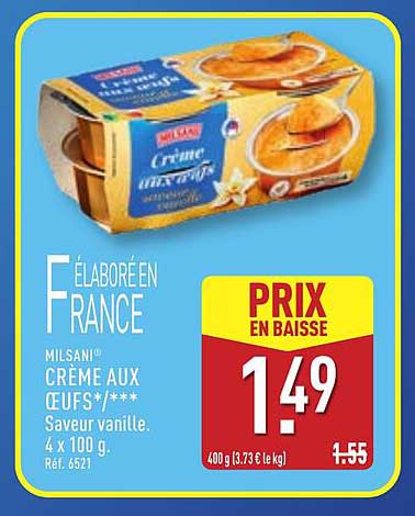 CRÈME AUX ŒUFS SAVEUR VANILLE