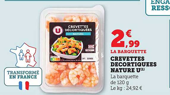 CREVETTES DECORTIQUEES NATURE U