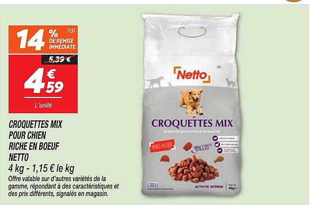 CROQUETTES MIX POUR CHIEN RICHE EN BOEUF