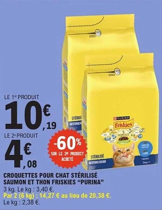 Croquettes pour chat stérilisé saumon et thon Friskies "Purina"