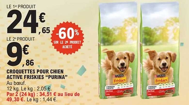 CROQUETTES POUR CHIEN ACTIVE FRISKIES "PURINA"