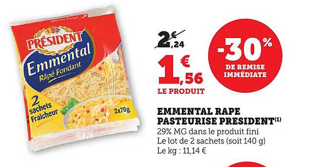EMMENTAL RAPE PASTEURISE PRESIDENT