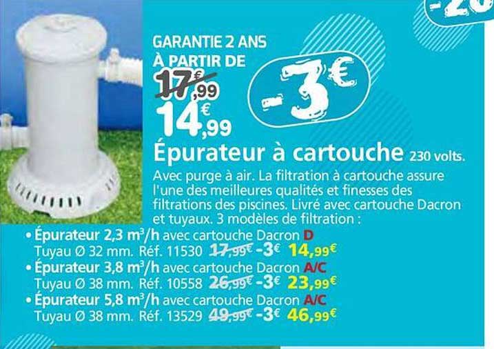 Épurateur à cartouche 230 volts