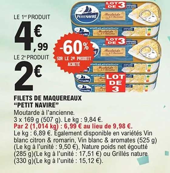 FILETS DE MAQUEREAUX "PETIT NAVIRE"