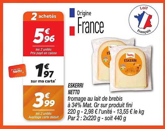 Fromage au lait de brebis ESKERRI