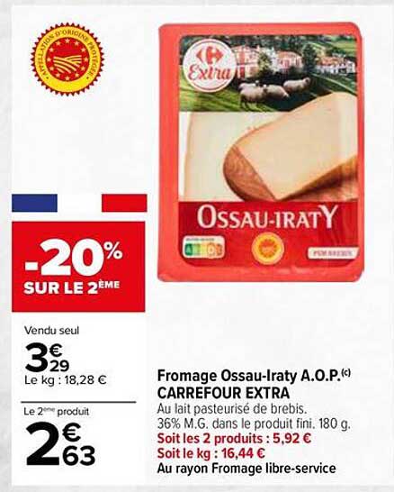 Fromage Ossau-Iraty A.O.P. Carrefour Extra