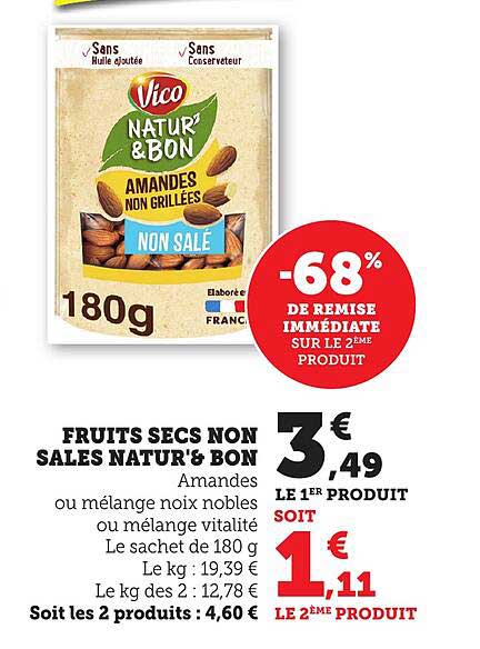 FRUITS SECS NON SALES NATUR'& BON