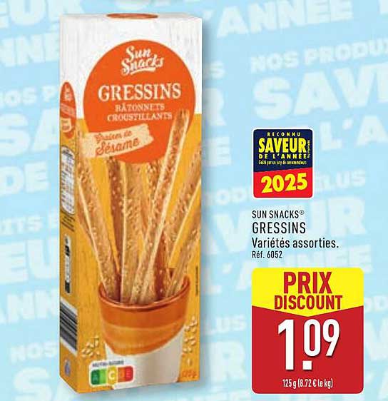Gressins Sun Snacks® Variétés assorties