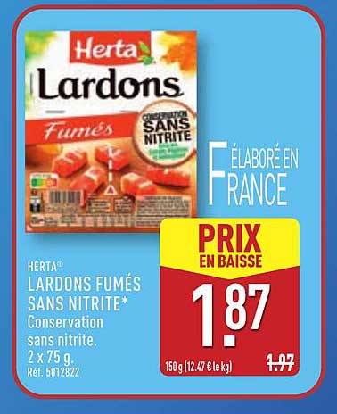 HERTA® LARDONS FUMÉS SANS NITRITE*