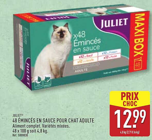 JULIET® 48 ÉMINCÉS EN SAUCE POUR CHAT ADULTE