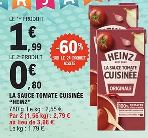 LA SAUCE TOMATE CUISINÉE “HEINZ”