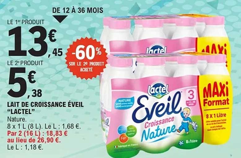 LAIT DE CROISSANCE ÉVEIL "LACTEL"