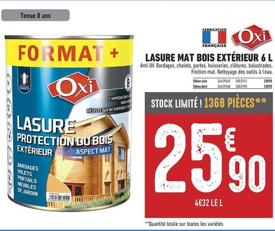 LASURE MAT BOIS EXTÉRIEUR 6 L